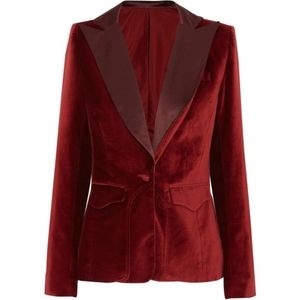 altuzarra for target long sleeve red velvet blazer